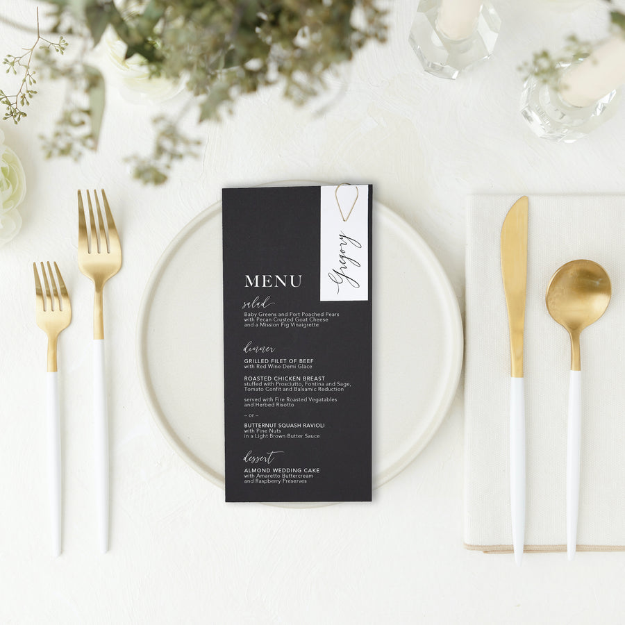 Modern Menu with Clipped Name Tag