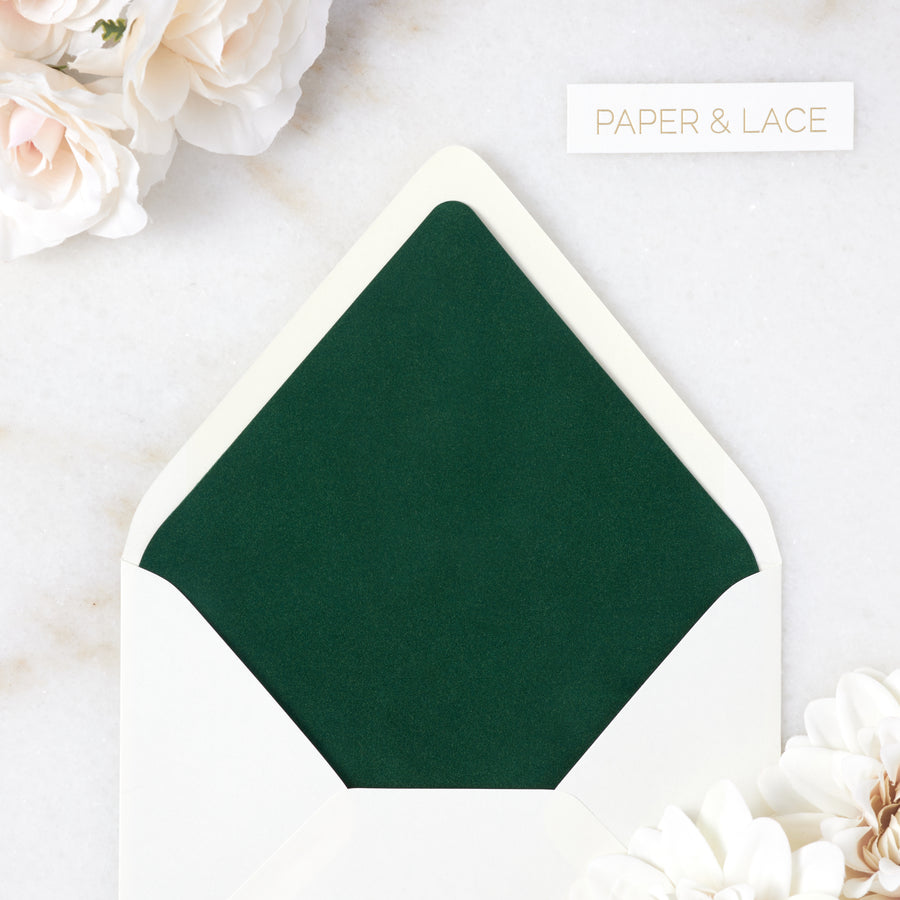 Emerald Velvet Envelope Liner