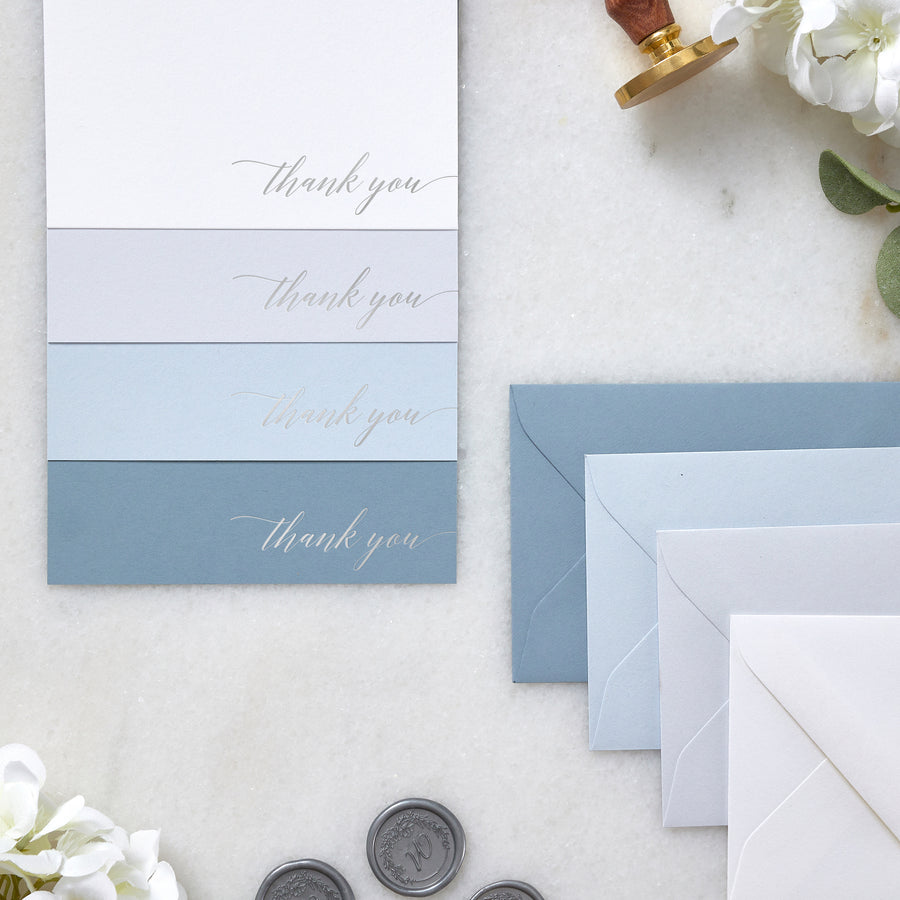 Blue Ombre Thank You Cards