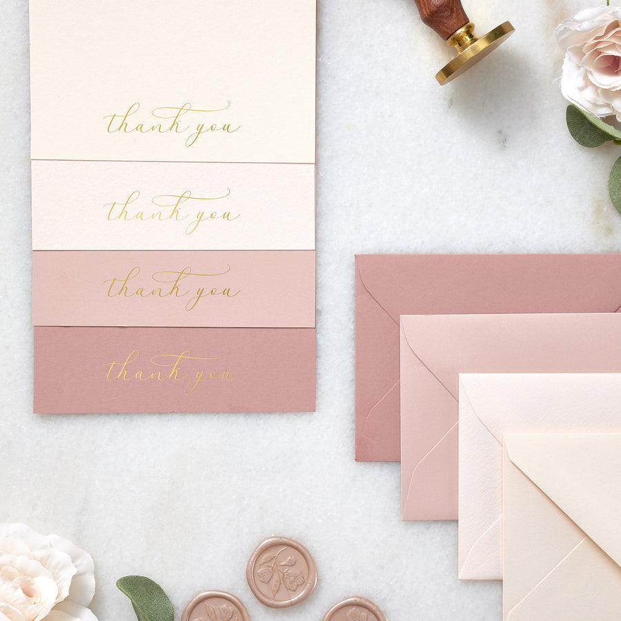 Pink Ombre Thank You Cards